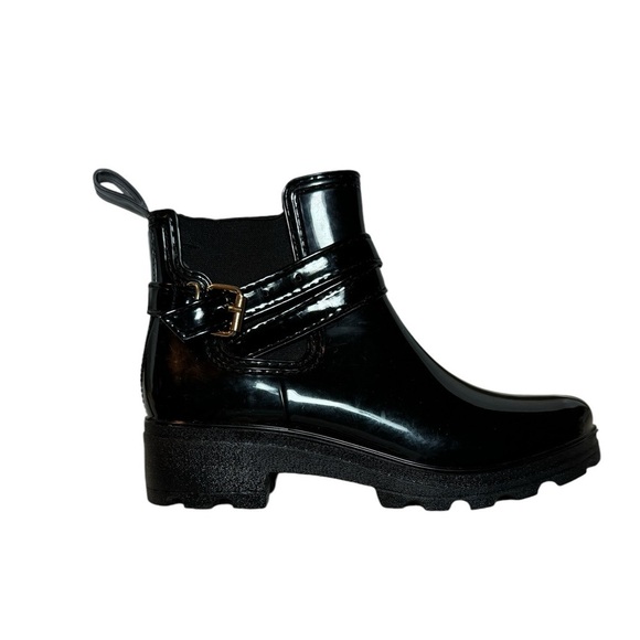 Chunky Heel Waterproof Ankle Rain Boots - Picture 2 of 9